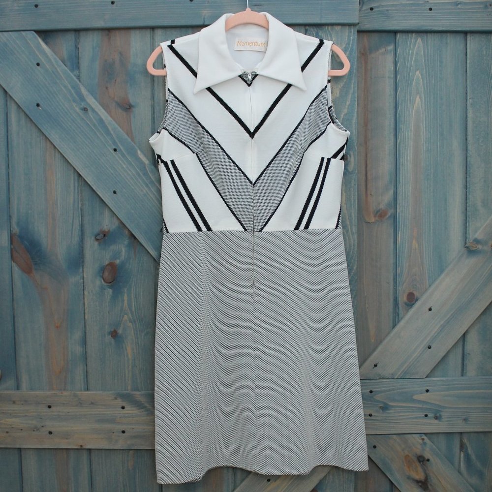 Black and White Sleeveless Dress